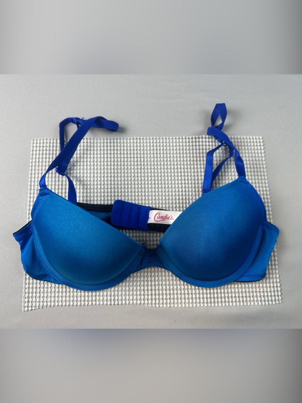 Candie's Bright Royal Blue Padded Push-Up Bra 34A Adjustable Support Underwire